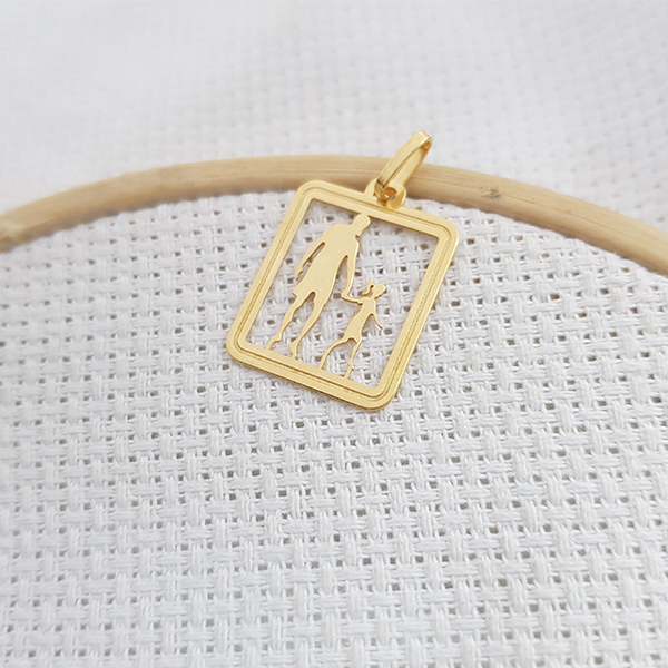 Pingente Pai e Filha em Ouro 18k
