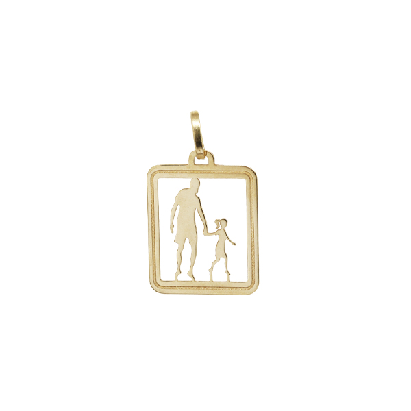 Pingente Pai e Filha em Ouro 18k