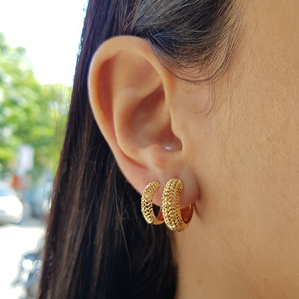 Kit 2 Pares Brinco Argola Ouro 18k