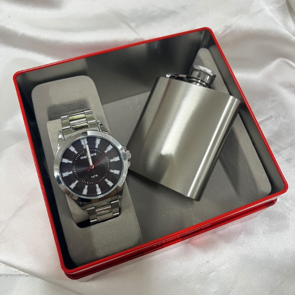 Kit Relógio Mondaine Masculino Prata 83517g0mvne2k2