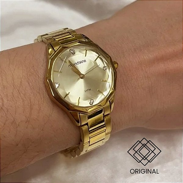 Relógio Mondaine Feminino Dourado 32844lpmvde1