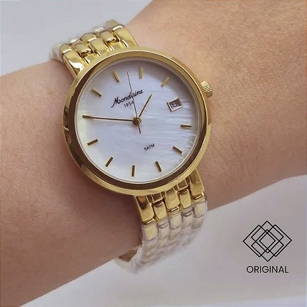 Relógio Mondaine Feminino Dourado 32937lpmvdm1