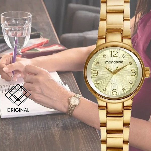 Relógio Mondaine Feminino Dourado 32770lpmvde1