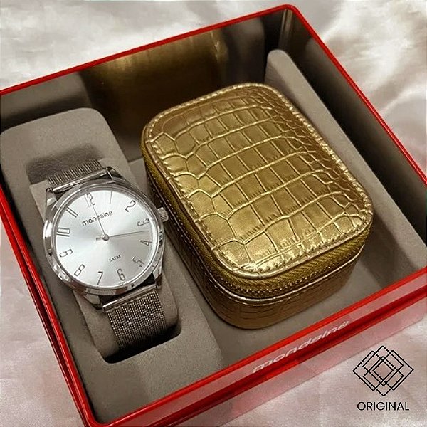 Kit Relógio Mondaine Feminino Prata 99710l0mvne3k2