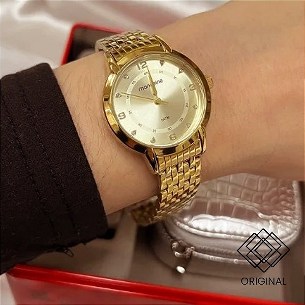Kit Relógio Mondaine Feminino Dourado 99819lpmvde1k2