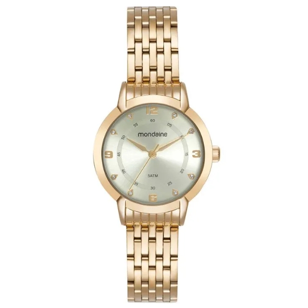 Kit Relógio Mondaine Feminino Dourado 99819lpmvde1k2
