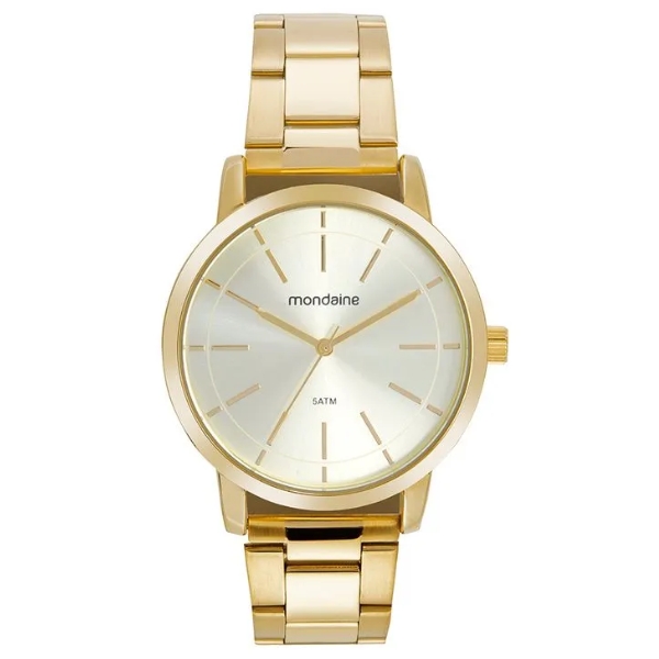Kit Relógio Mondaine Feminino Dourado 99718lpmvde1k2