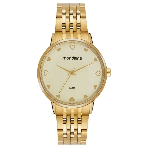 Kit Relógio Mondaine Feminino Dourado 99879lpmkde1k1