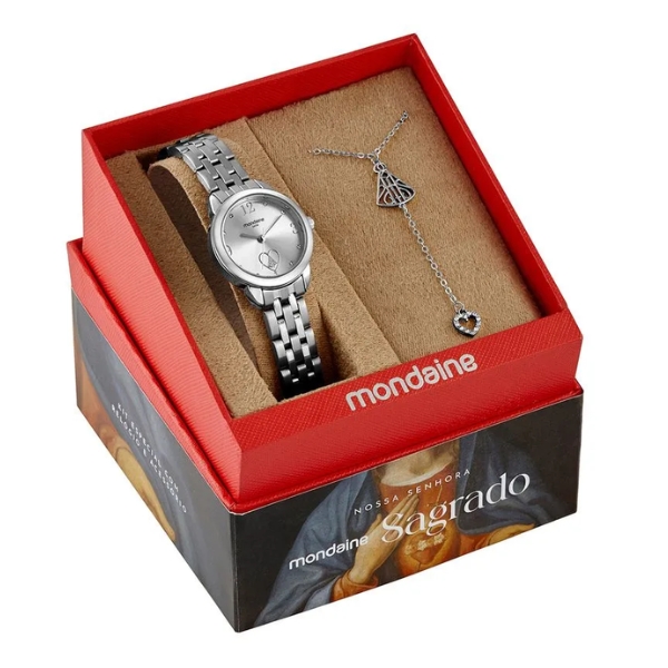 Kit Relógio Mondaine Nossa Senhora Aparecida 99749l0mkne2k1