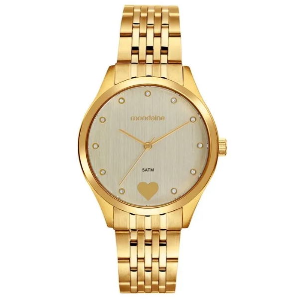 Kit Relógio Mondaine Feminino Dourado 99866lpmvde1k1