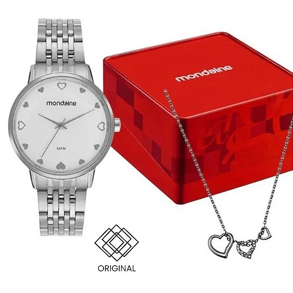 Kit Relógio Mondaine Feminino Prata 99879l0mkne2k1