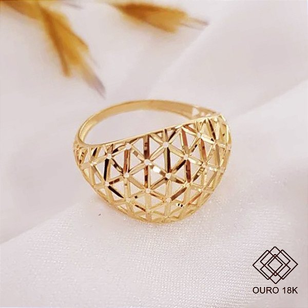 Anel Diamantado em Ouro 18k