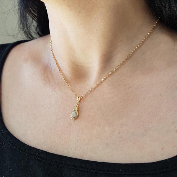 Kit Cordão Ouro 18k + Pingente Gota em Ouro 18k