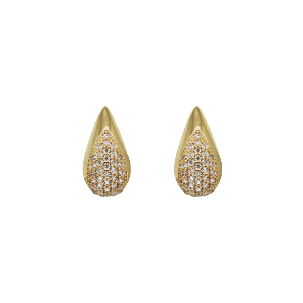 Brinco Gota em Ouro 18k e Zircônia