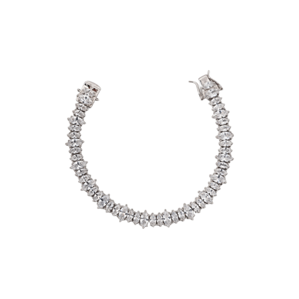 Pulseira Riviera Navetes em Prata 925 Zircônia