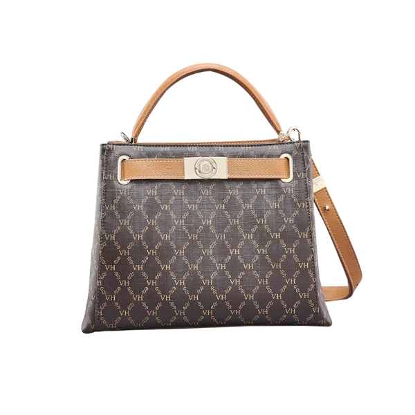 Bolsa Victor Hugo Milano Belmont Coffee Cuoio
