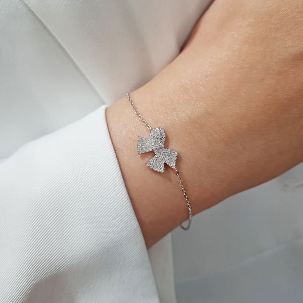 Pulseira Laço em Prata 925 e Zircônia