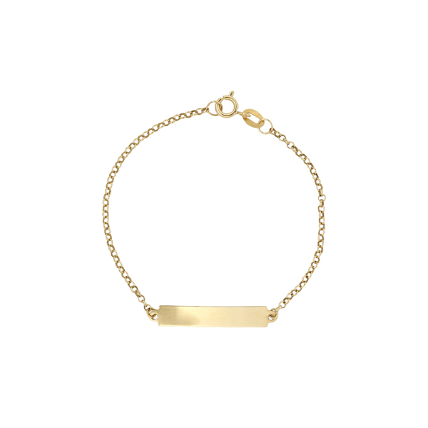 Pulseira Infantil Plaquinha em Ouro 10k