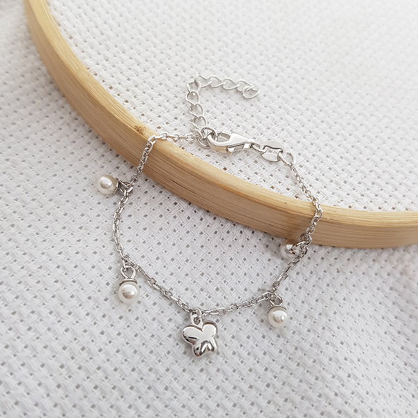 Pulseira Infantil Borboleta em Prata 925