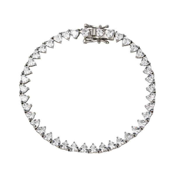 Pulseira Riviera Corações em Prata 925