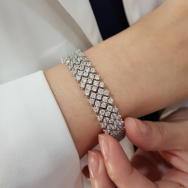 Pulseira Riveira Maleável em Prata 925