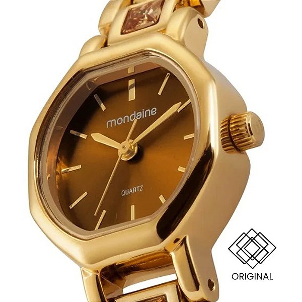 Relógio Feminino Analógico Quadrado Dourado 33000lpmvdm2