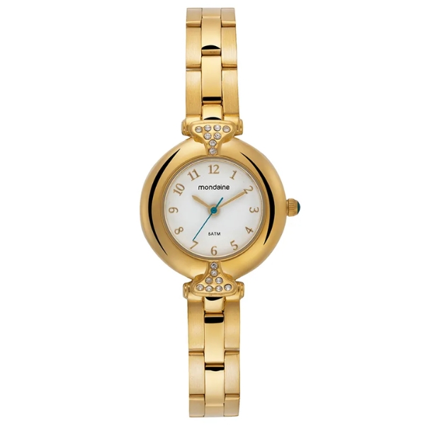 Relógio Mondaine Feminino Cristais Dourado 33022lpmvde1