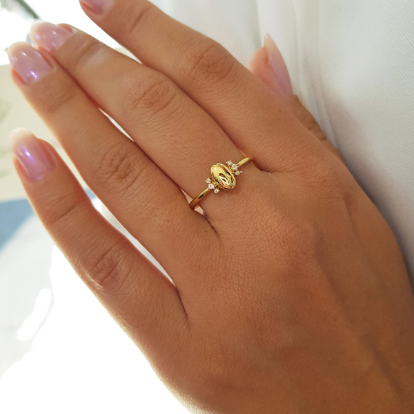Anel Bold em Ouro 18k e Topázio