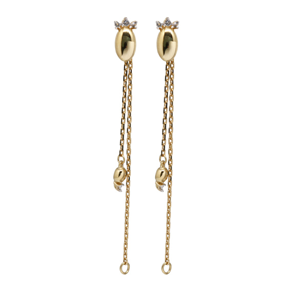 Brinco Longo em Ouro 18k e Topázio