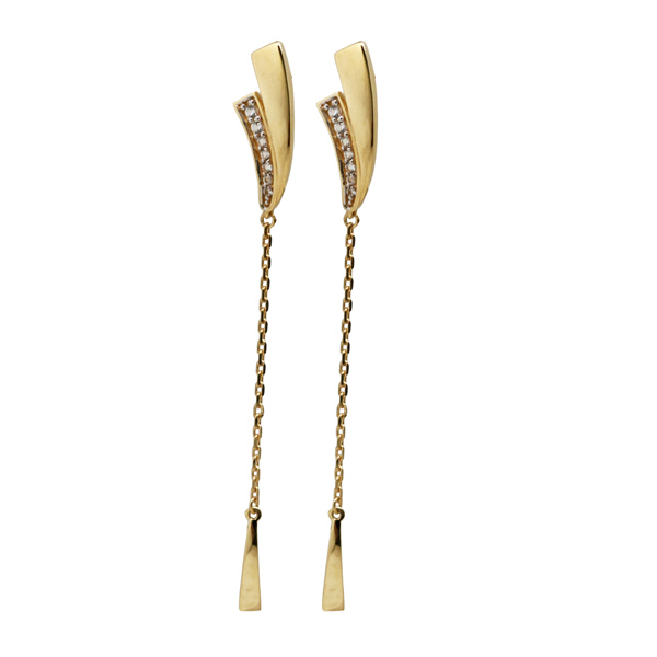 Brinco Longo em Ouro 18k e Topázio