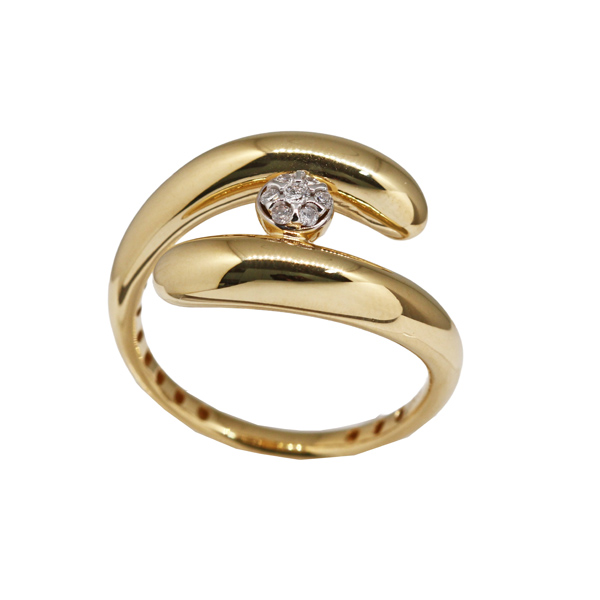 Anel Bold em Ouro 18k e Diamante