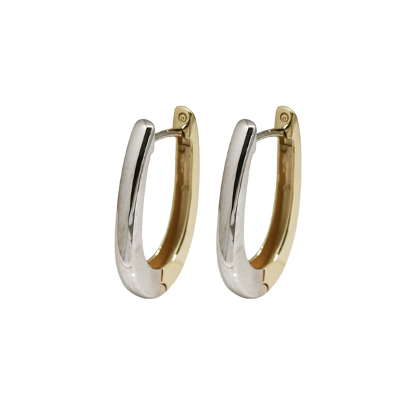 Brinco Argola Duas Cores em Ouro 10k