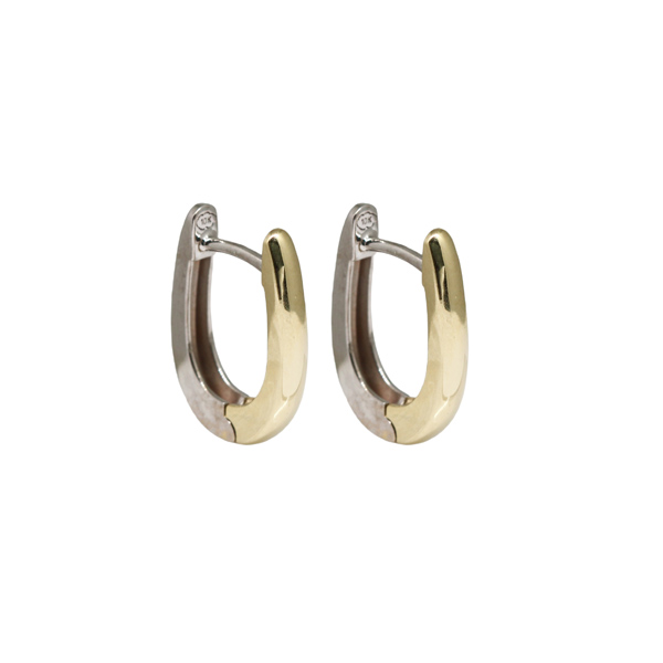 Brinco Argola Duas Cores em Ouro 10k