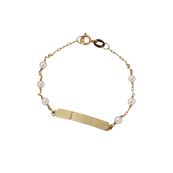 Pulseira Infantil Plaquinha em Ouro 10k
