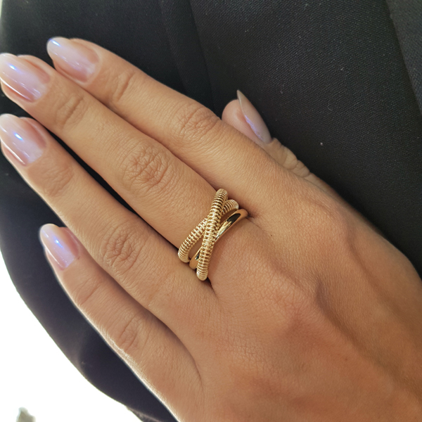Anel Trançado Filigrana em Ouro 10k