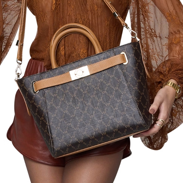 Bolsa Victor Hugo Chelsea Belmont Coffee Cuoio