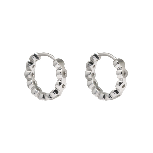 Brinco Argola Pequena Prata 925 com Zircônias