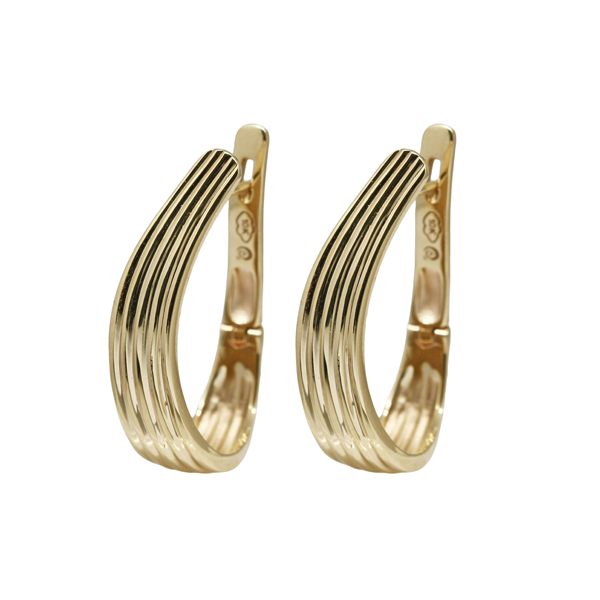 Brinco Argola Ondulada Ouro 10k com Frisos
