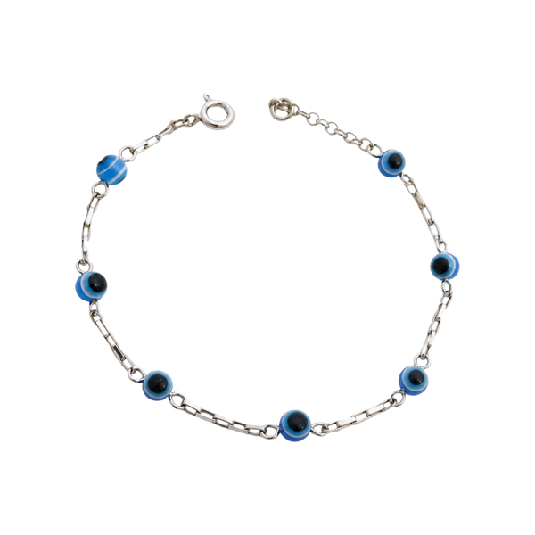 Pulseira Infantojuvenil Olho Grego em Prata 925