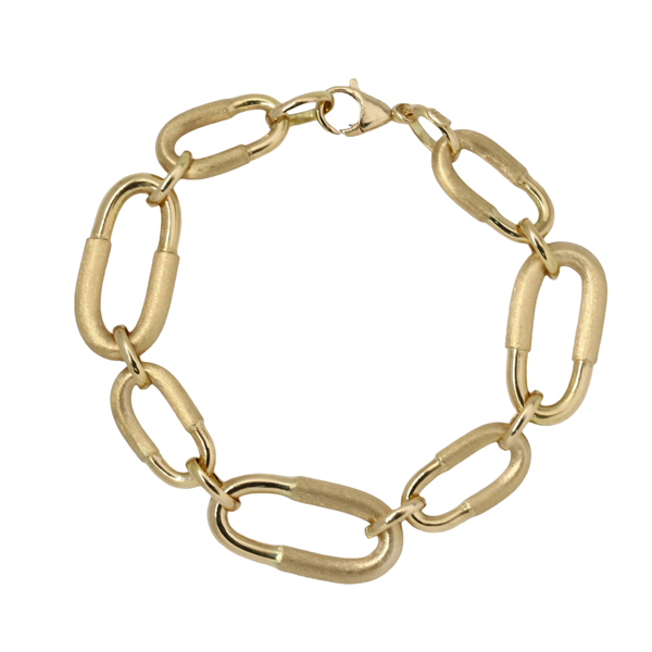 Pulseira Feminina Elos Cadeado Ouro 18k
