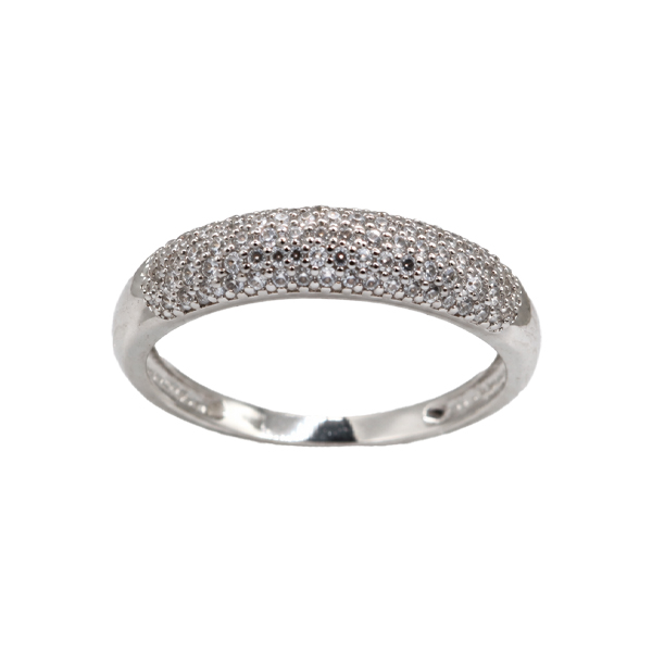 Anel Cravejado Prata 925 com Moissanite