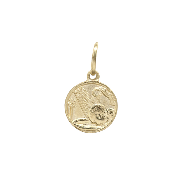 Pingente Medalha Batismo Ouro 18k