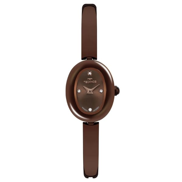 Relógio Technos Feminino Mini Joia Oval Marrom 5Y20MK/1M