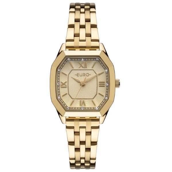 Relógio Euro Feminino Mini Dourado Geométrico EU2035ZDU/4D