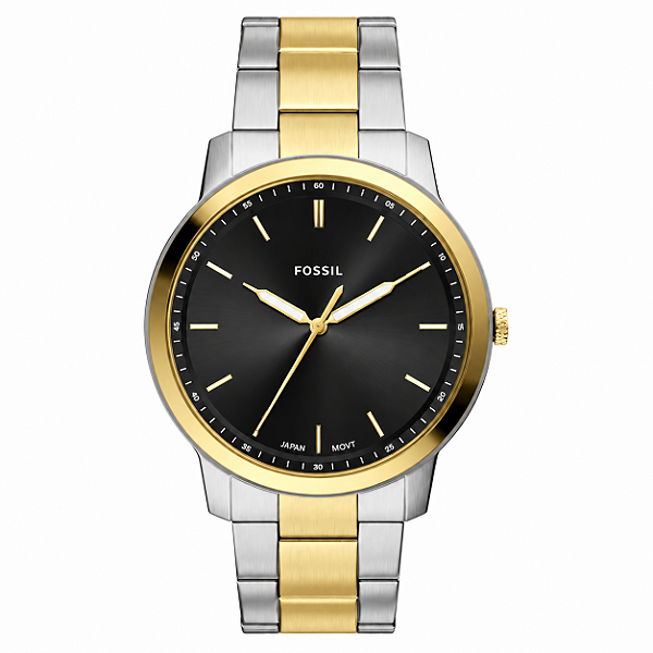Relógio Fossil Masculino Minimalist Bicolor Preto FS6182/1PN