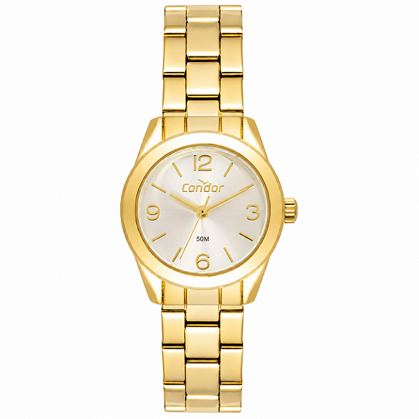 Kit Relógio Condor Feminino Dourado com Chaveiro CO2035OEN/K4X