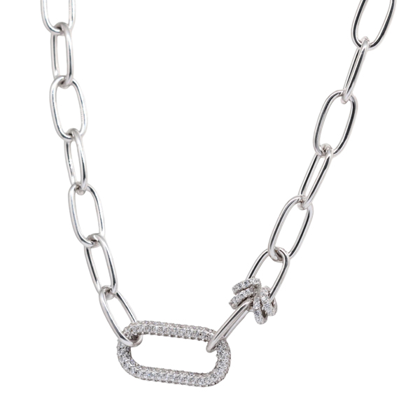 Gargantilha Choker Elos Prata 925 com Zircônias