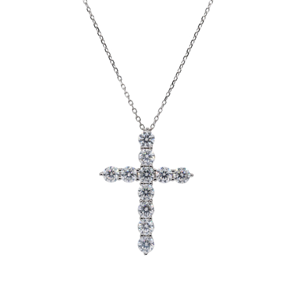 Colar Cruz Delicada Prata 925 com Moissanite