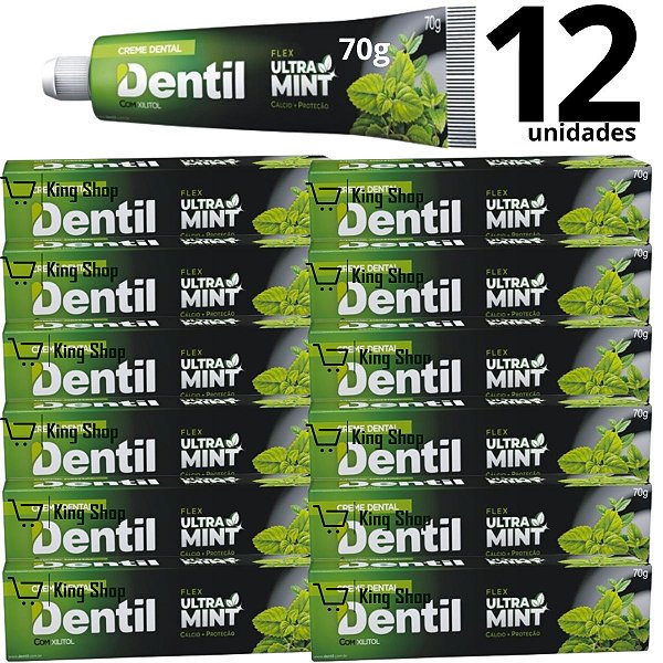 Creme Dental Ultra Mint Xilitol Vegano S/ Fluor Kit C/12 Unidades de 70g