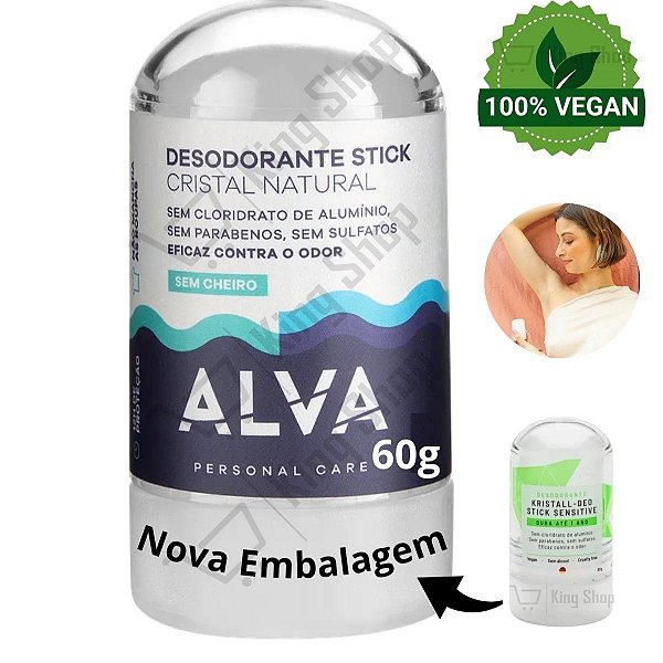 Desodorante Alva Kristall Sensitive Vegano Natural 60gr